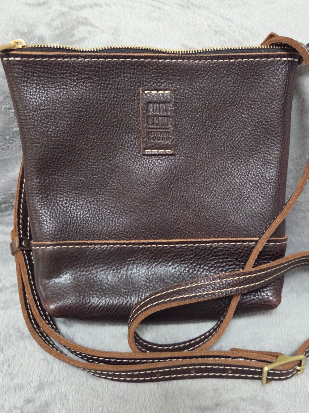 Portland Leather Goods Dark Brown Pebbled Festival Bag